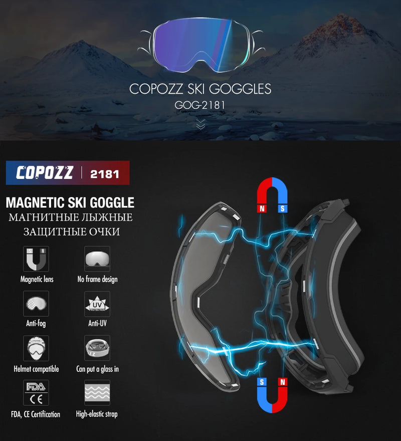 Magnetic Ski Goggles | Interchangeable Lens Snow Goggles