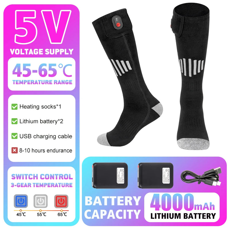 USB Rechargeable Heating Socks | Keep Your Feet Warm & Cozy