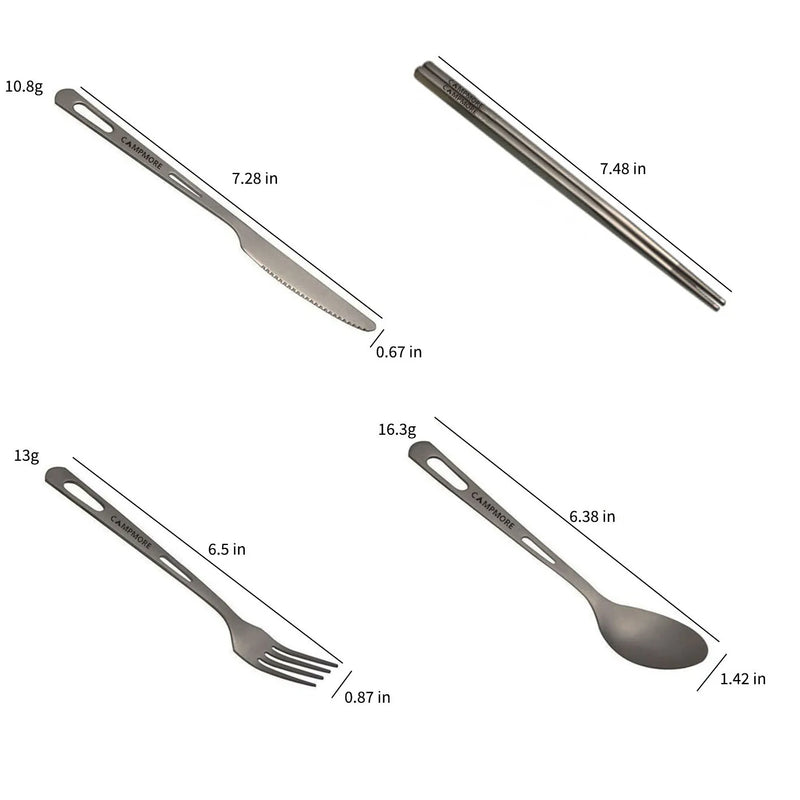 Titanium Tableware Hiking Flatware Set | Lightweight & Durable