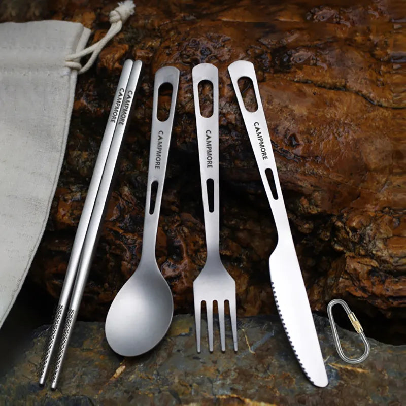 Titanium Tableware Hiking Flatware Set | Lightweight & Durable